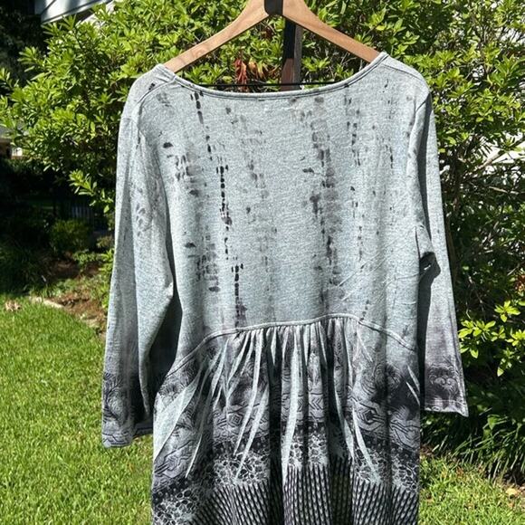 ONE WORLD boho ombre tribal knit top size XL artsy lagenlook global artisan - Picture 4 of 4